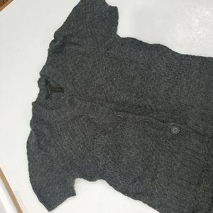 BCBG MAXAZRIA Gray Sweater Tunic Knit Short Sleeve Dress